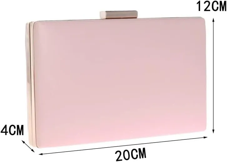 Women PU Clutch Mixed Color Leather Metal Evening Bags Party Wedding Bridal Handbags