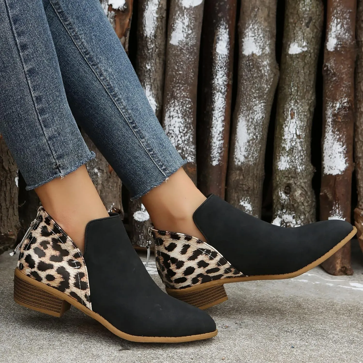 Womens Booties Ankle Women Booties Low Heel Womens Short Boots Wedge Bootie for Women Comfortable Fashion Round Toe Lace-up Round Toe Comfortable Low Heel