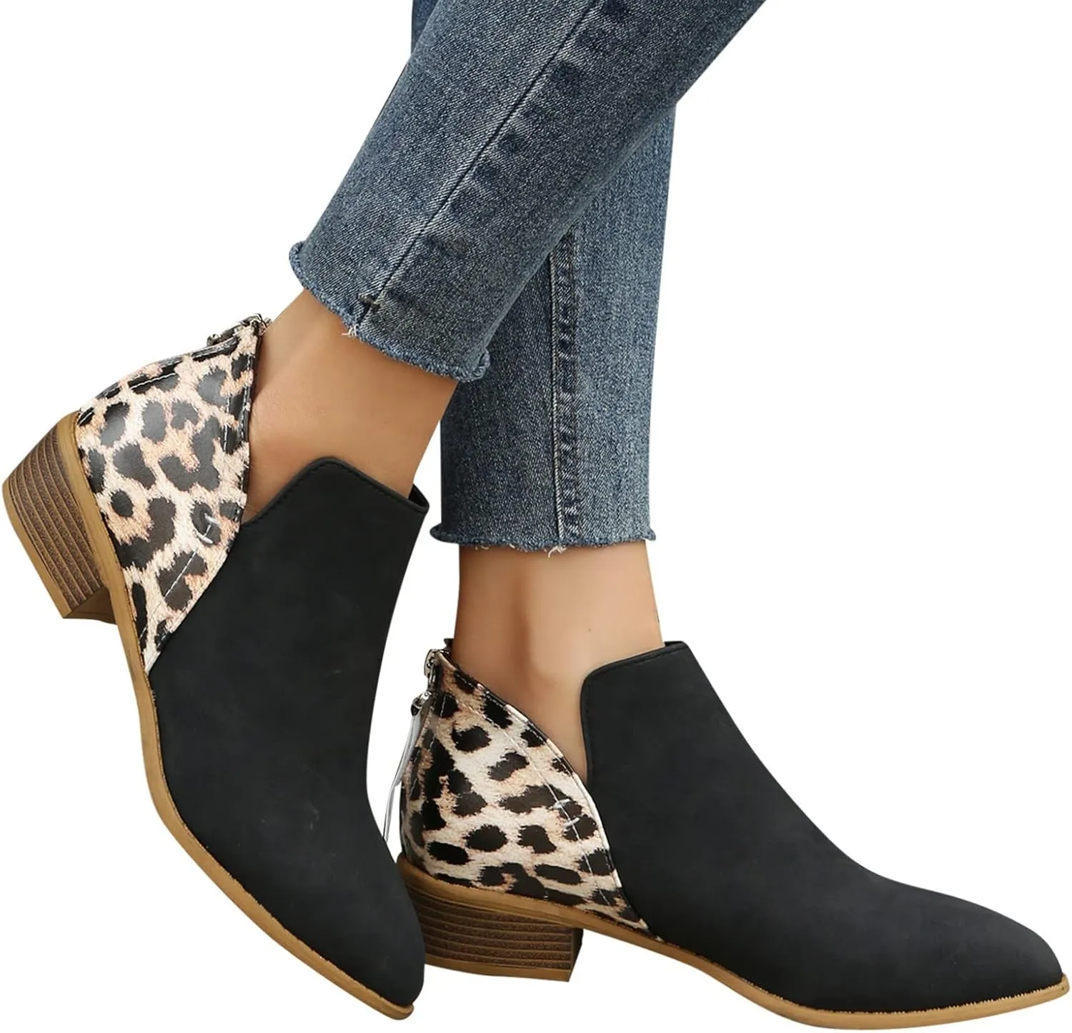 Womens Booties Ankle Women Booties Low Heel Womens Short Boots Wedge Bootie for Women Comfortable Fashion Round Toe Lace-up Round Toe Comfortable Low Heel