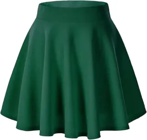 Women's Casual Mini Skirts High Waist A-Line Skater Skirt for Women Solid Color Athletic Skorts