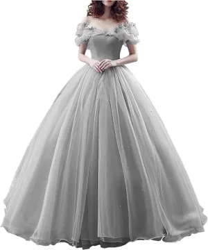 Womens Cinderella Quinceanera Dress Puffy Prom Gowns Wedding Dresses
