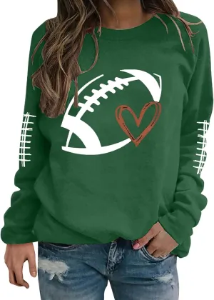 Womens Football Sweatshirt,2024 Fall Sweatshirts Pullover Long Sleeve Game Day Football Graphic Plus Size Sweatshirts