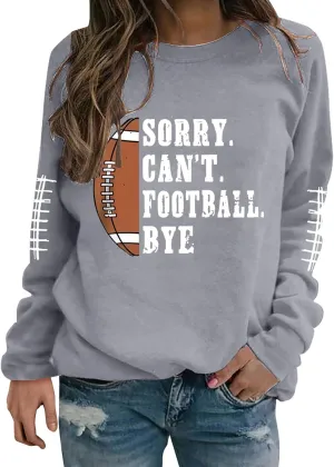 Womens Football Sweatshirt,2024 Fall Sweatshirts Pullover Long Sleeve Game Day Football Graphic Plus Size Sweatshirts