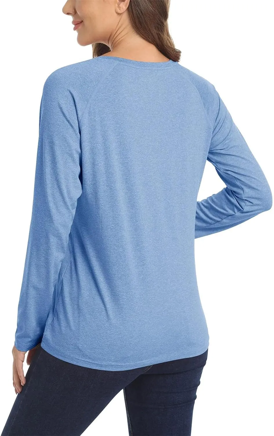 Women's Long Sleeve Sun Protection T-Shirts Fitness Sports Pullover Shirts Soft Breathable Quick Dry Tops