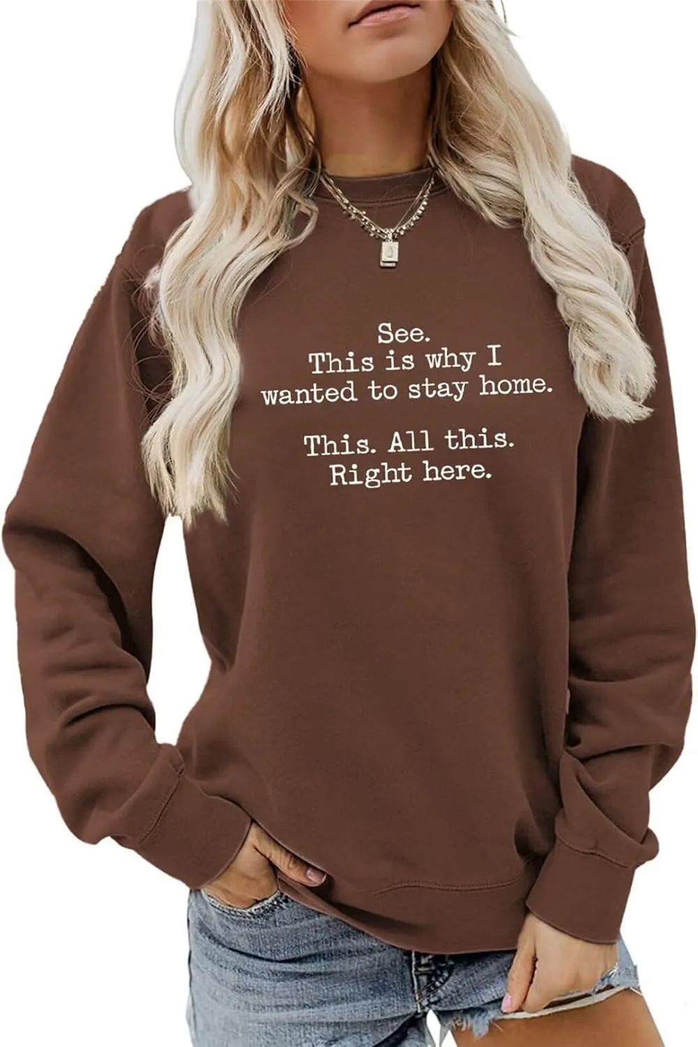 Womens Sarcastic Sweatshirt See This is Why I Wanted Fall Crewneck Graphic Sweat Shirts Funny Letter Casual Pullover