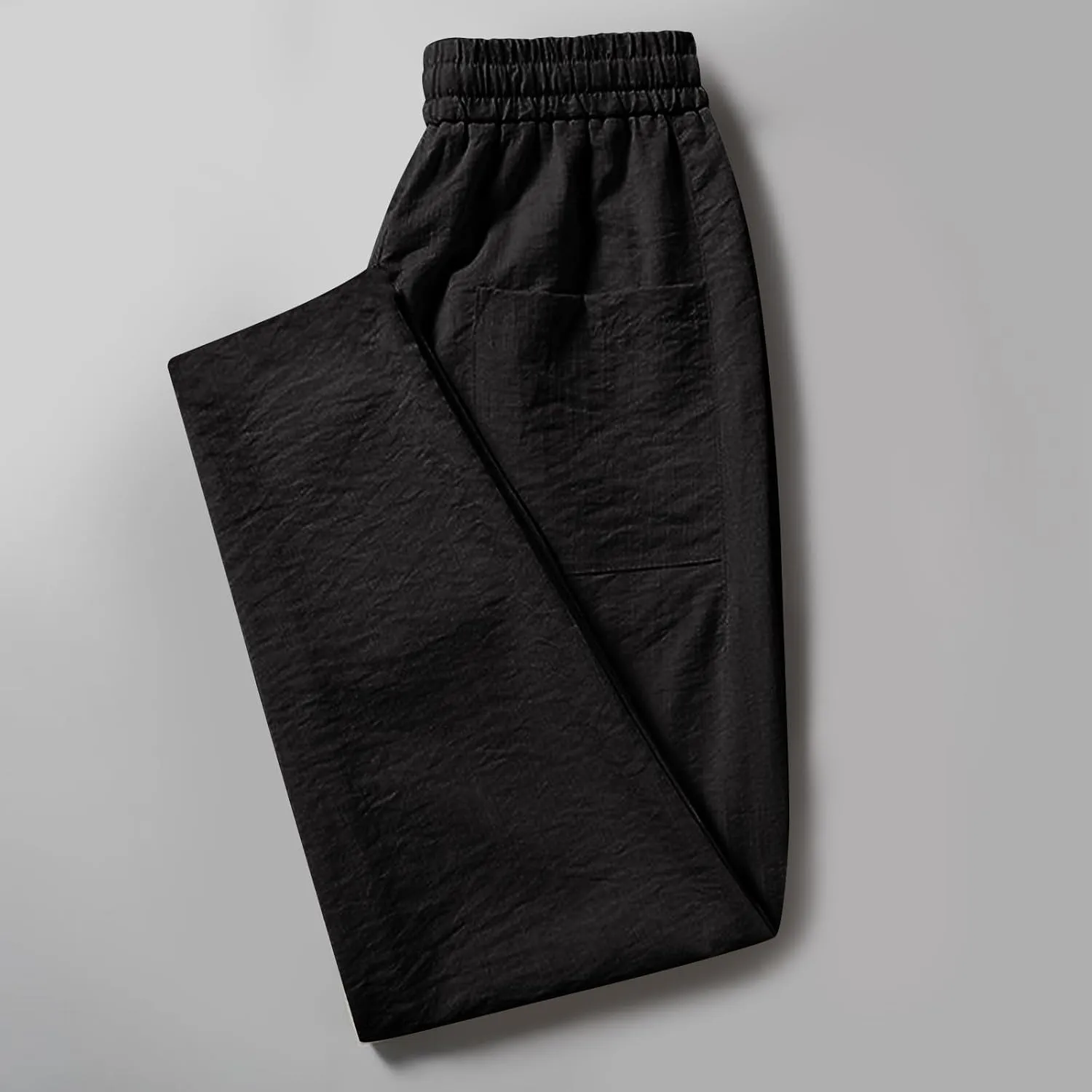 YUHGODO Straight-Leg Pants for Men Elastic Waist Drawstring Lightweight Comfy Trousers Slim-Fit Stretch Golf Pant for Work