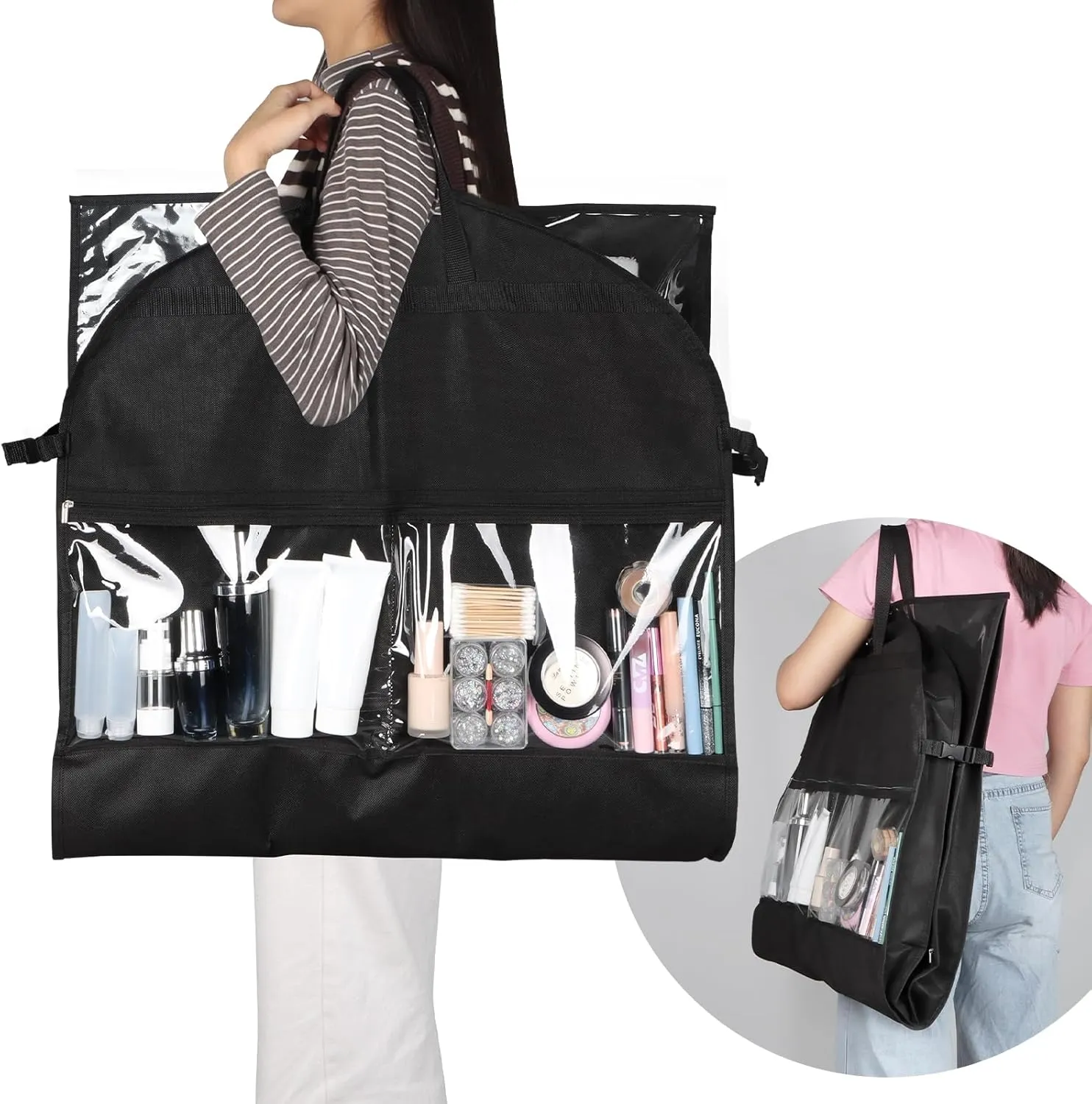 Zilink Clear Garment Bag for Teen Girls & Boys Dance Bags for Dancers Dance Costume Garment Bag for Teenagers with Zip Pockets for Competition Theatre Cheer Horse Shows