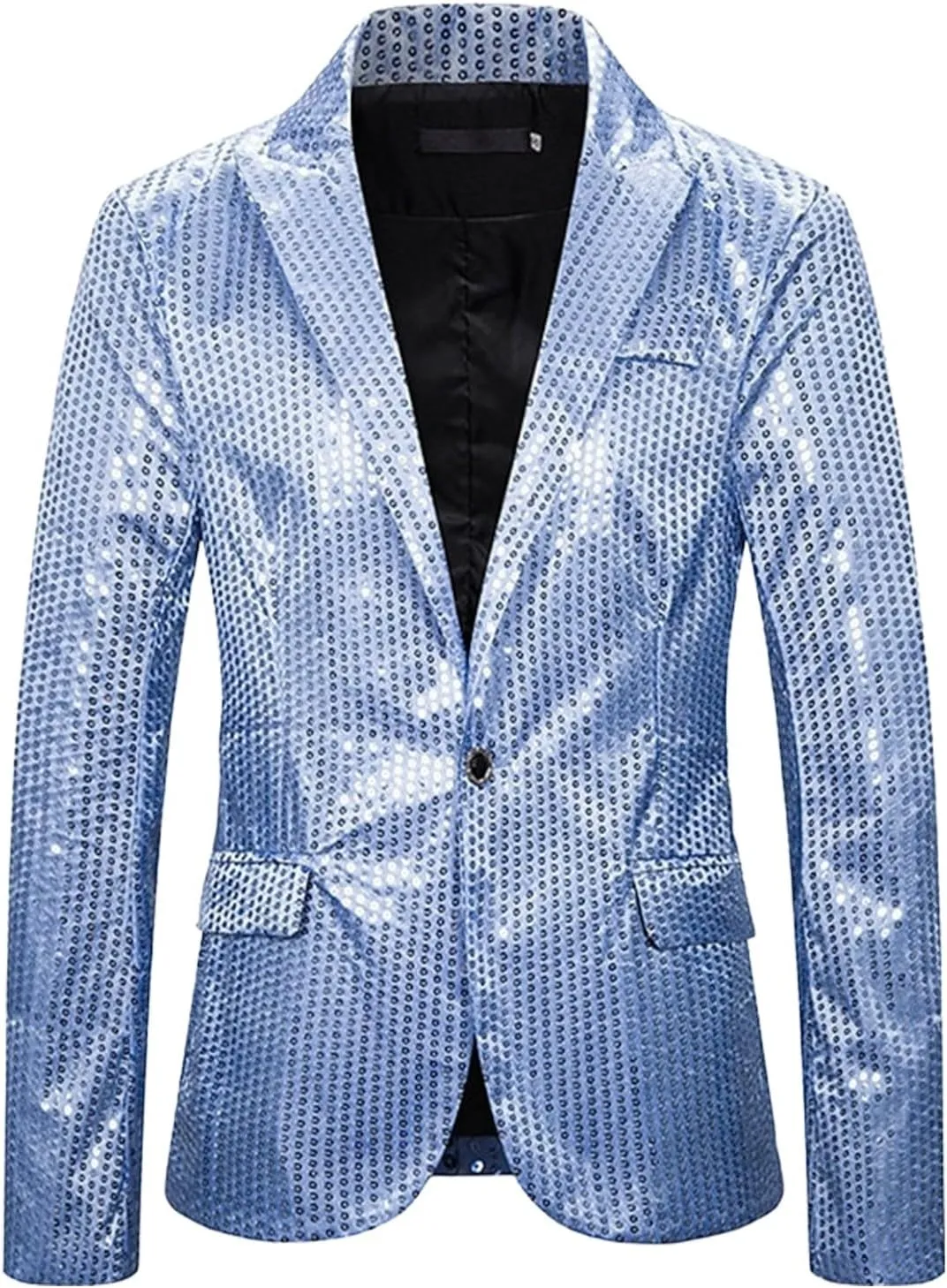 ZYXTIM Sequin Blazer for Men Disco Prom Shiny Jacket Party Prom Wedding Party Tuxedo Slim Fit Fashion Sport Coat with Pockets